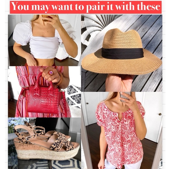 πΊ ZARA BOHO RASPBERRY RED HIGH WAIST WIDE LEG CROPPED PANTS! - Picture 13 of 14